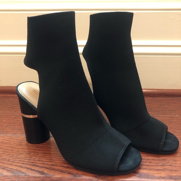 black peep toe sock boots
